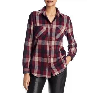Casa Cabana XS Sienna Red Plaid Button Up Shirt Long Sleeve Pocket Top